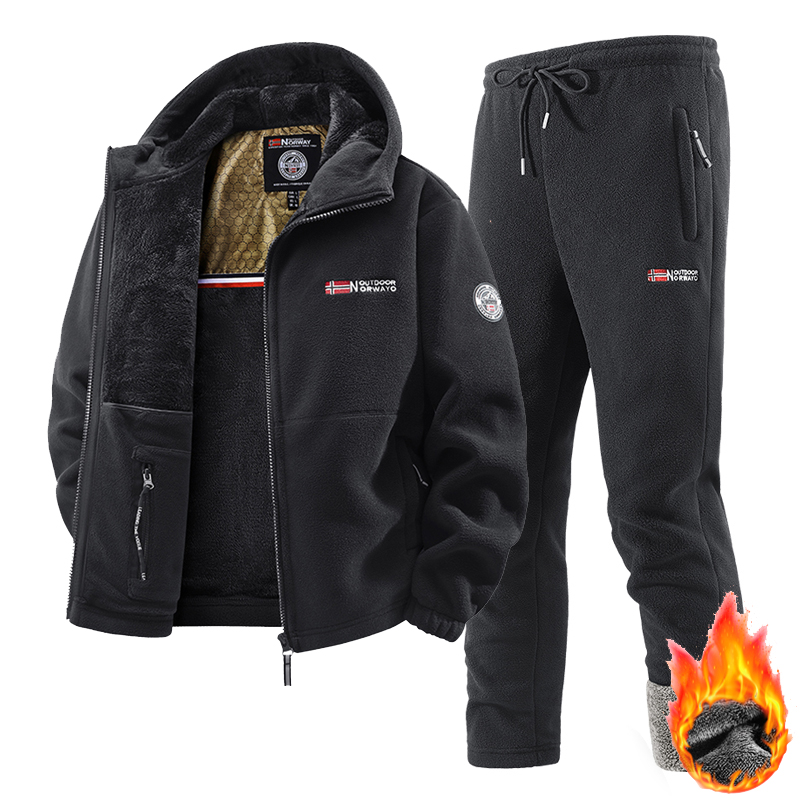 Outdoor Sport Jacket - New Winter Sportswear Set Mens Retro