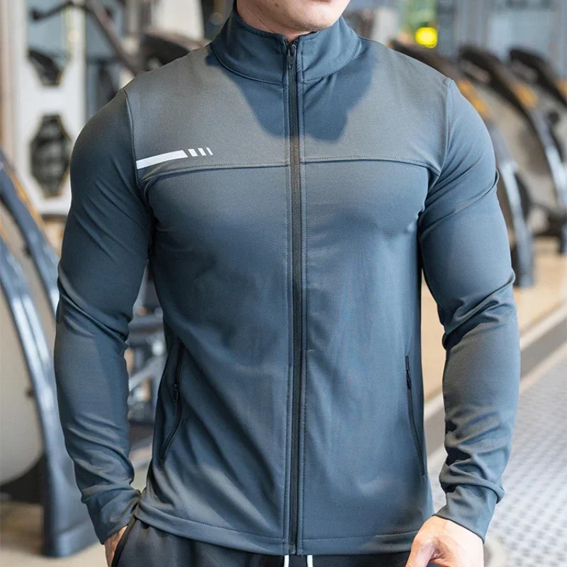Mens Gym Fitness Shirts Tops H - Outdoor Sport Jacket Men ulasan dan harga