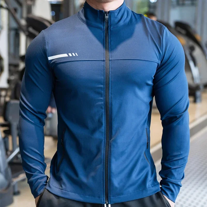 Mens Gym Fitness Shirts Tops H - Outdoor Sport Jacket Men ulasan dan harga