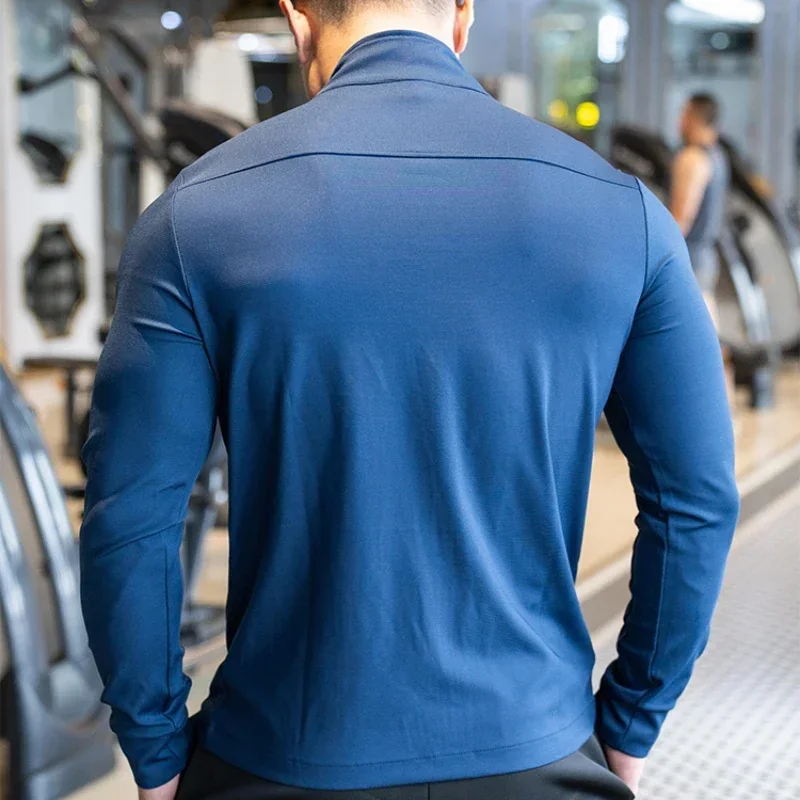 Mens Gym Fitness Shirts Tops H - Outdoor Sport Jacket Men ulasan dan harga