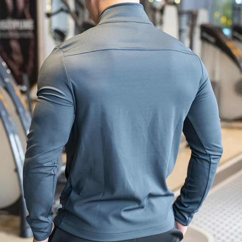 Mens Gym Fitness Shirts Tops H - Outdoor Sport Jacket Men ulasan dan harga