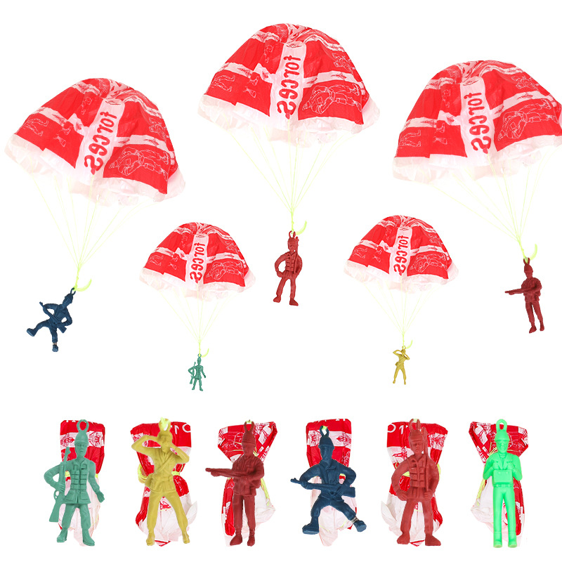10pcs Plastic Ejecting Parachu - Outdoor Sport For Kids ulasan dan harga