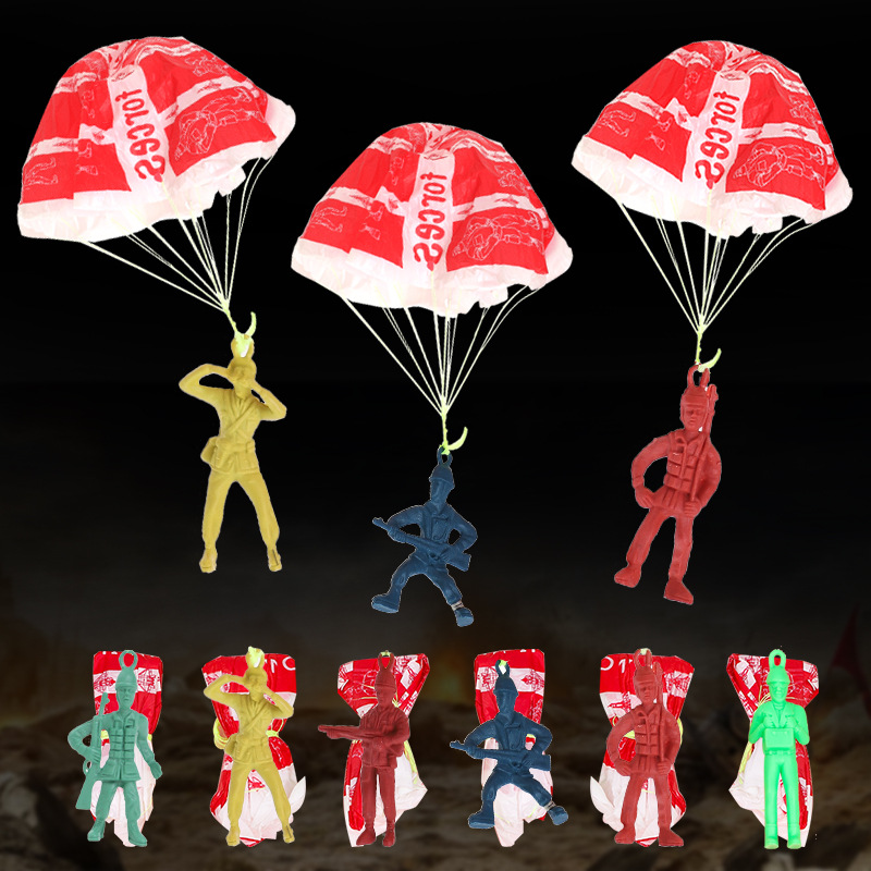 10pcs Plastic Ejecting Parachu - Outdoor Sport For Kids ulasan dan harga