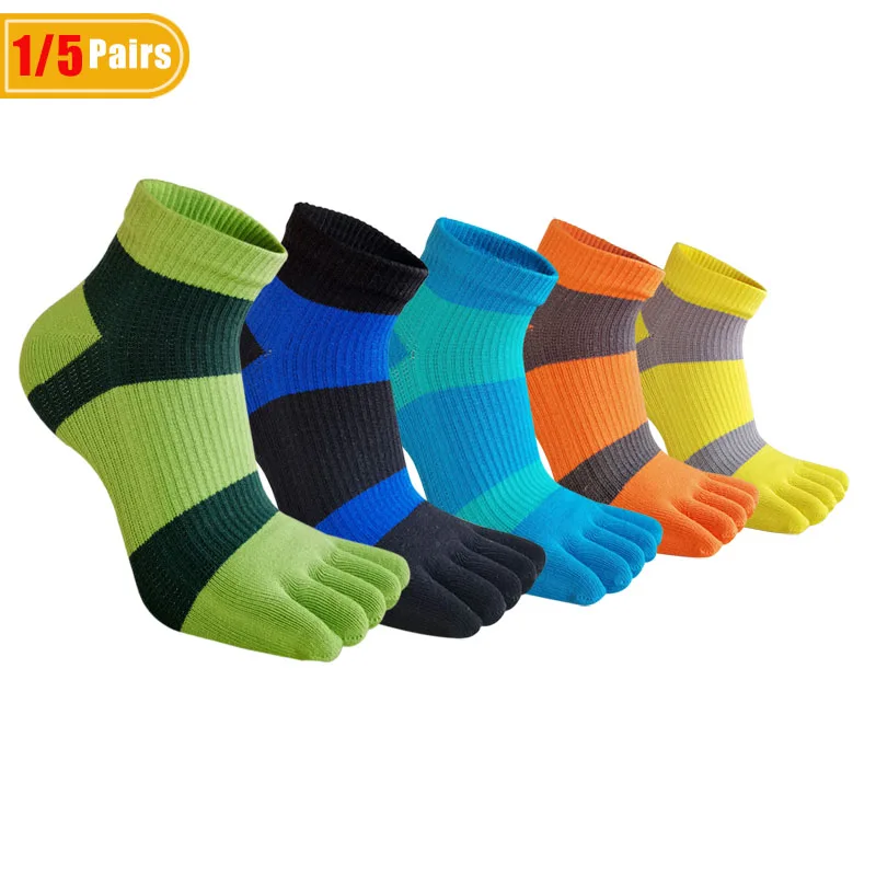 1/5 Pairs Mans Five Finger Ank - Outdoor Sport Hose ulasan dan harga